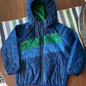 L.L. Bean Blue and Green Hooded Jacket 4T